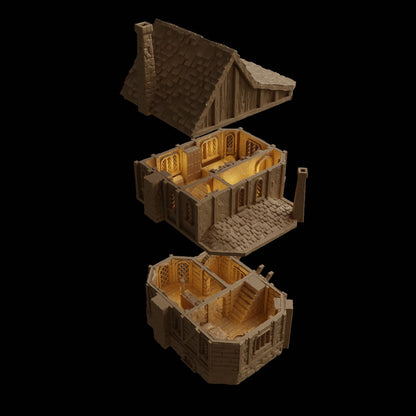 Medieval Apothecary | 28mm Scale | D&D TTRPG Playable 3D Printed Building Terrain Scenery | MiniatureLand