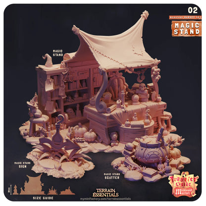Medieval Market Set | TTRPG Scatter Diorama Dollhouse Miniature | Terrain Essentials