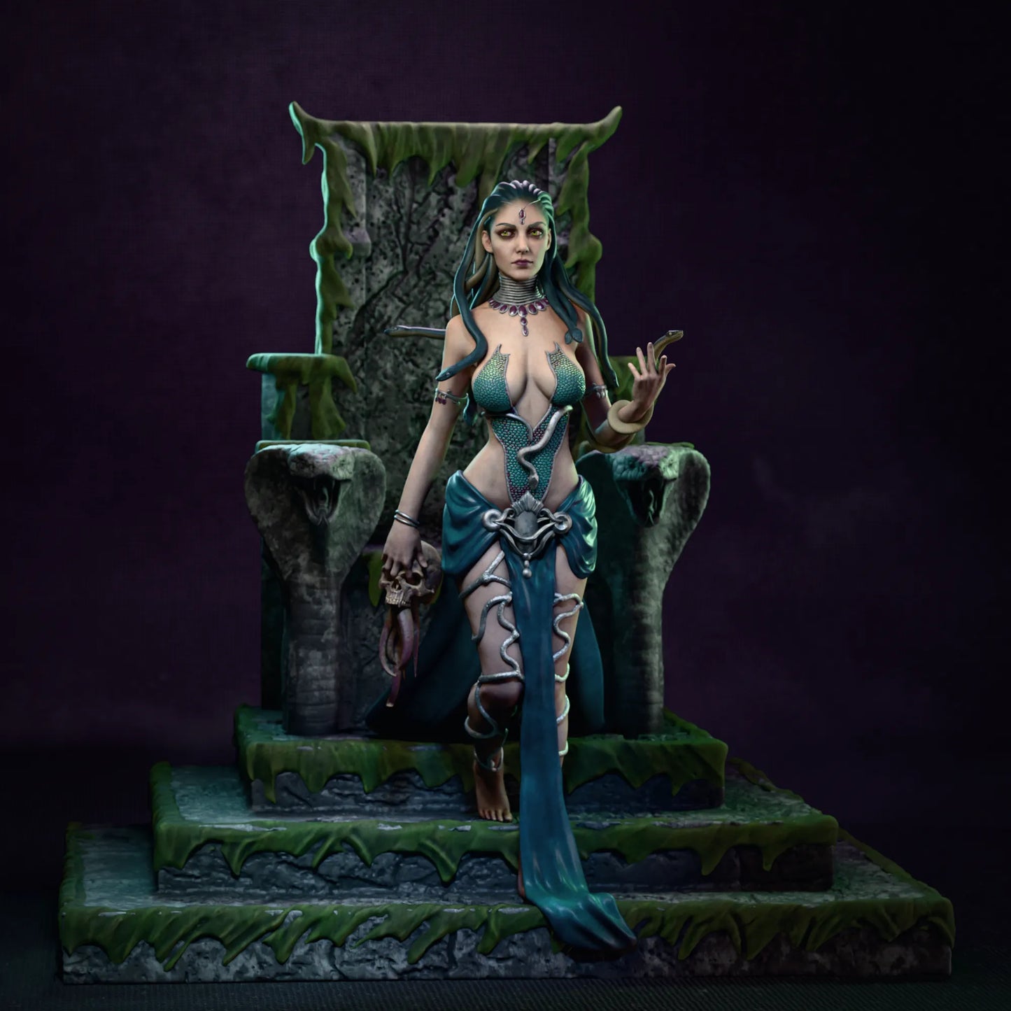 1:12 Medusa, Snake-Haired Beauty | 3D Printed Resin Garage Kit Figure | CA 3D Studios