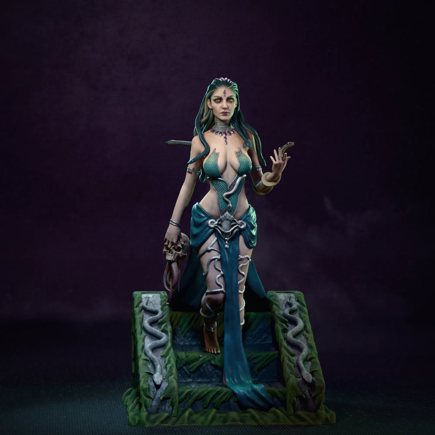 1:12 Medusa, Snake-Haired Beauty | 3D Printed Resin Garage Kit Figure | CA 3D Studios
