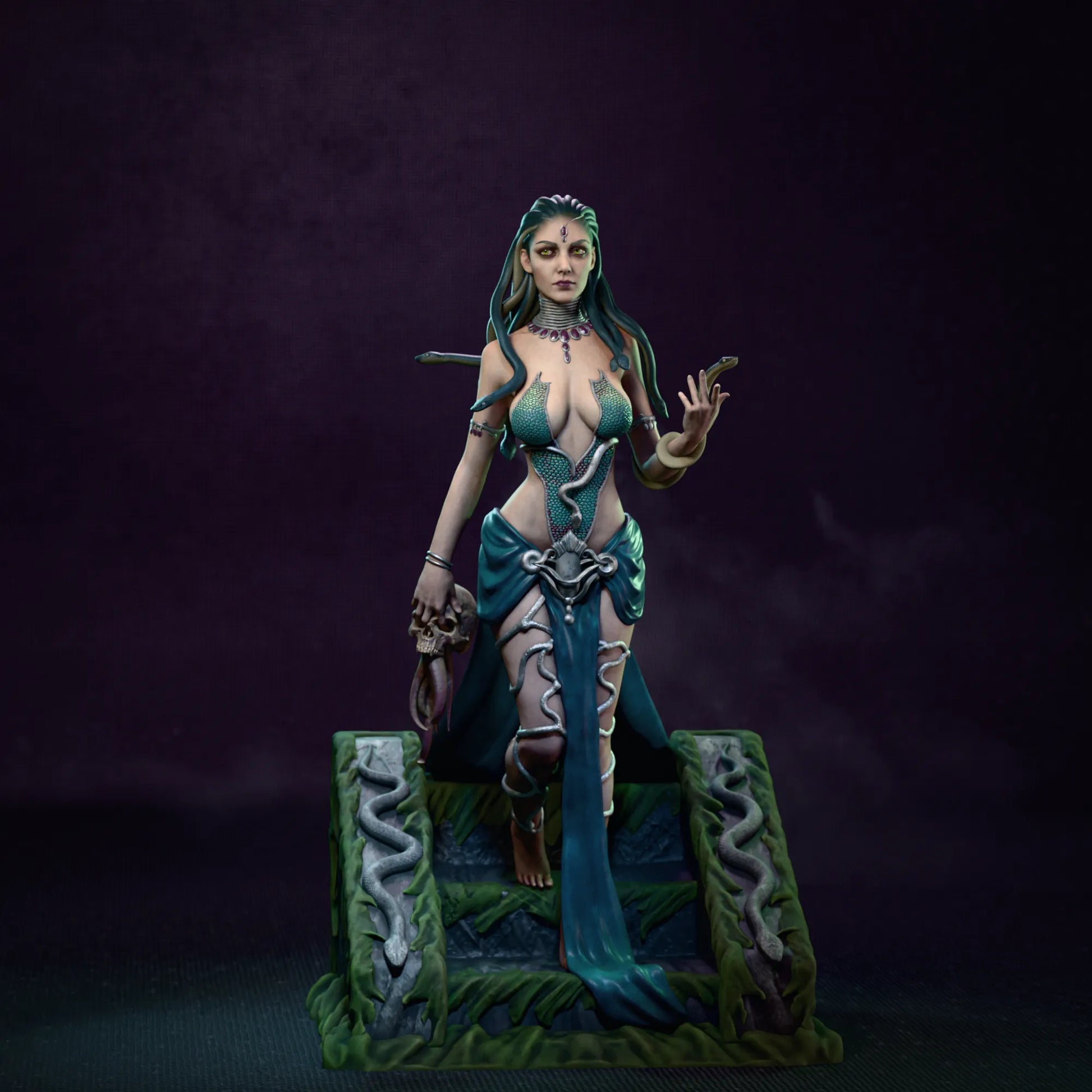 1:12 Medusa, Snake-Haired Beauty | 3D Printed Resin Garage Kit Figure | CA 3D Studios