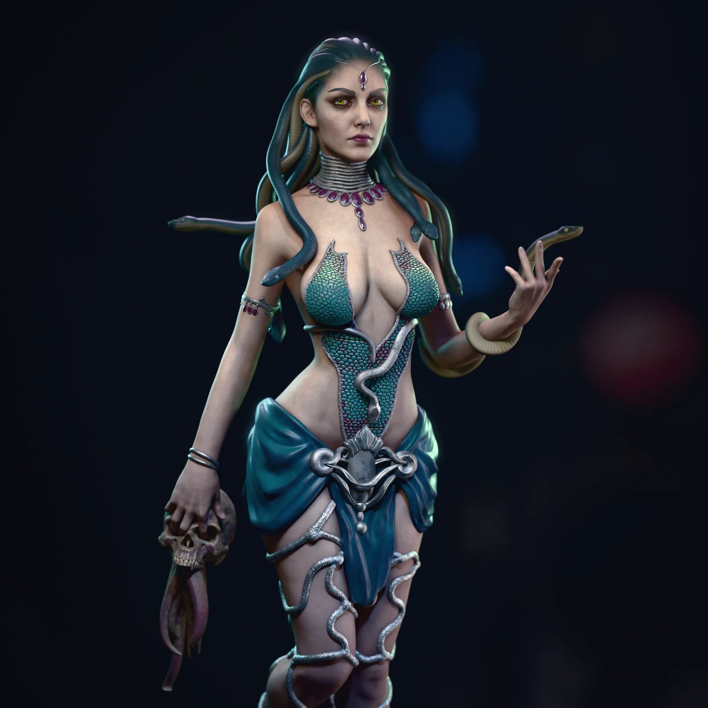 1:12 Medusa, Snake-Haired Beauty | 3D Printed Resin Garage Kit Figure | CA 3D Studios