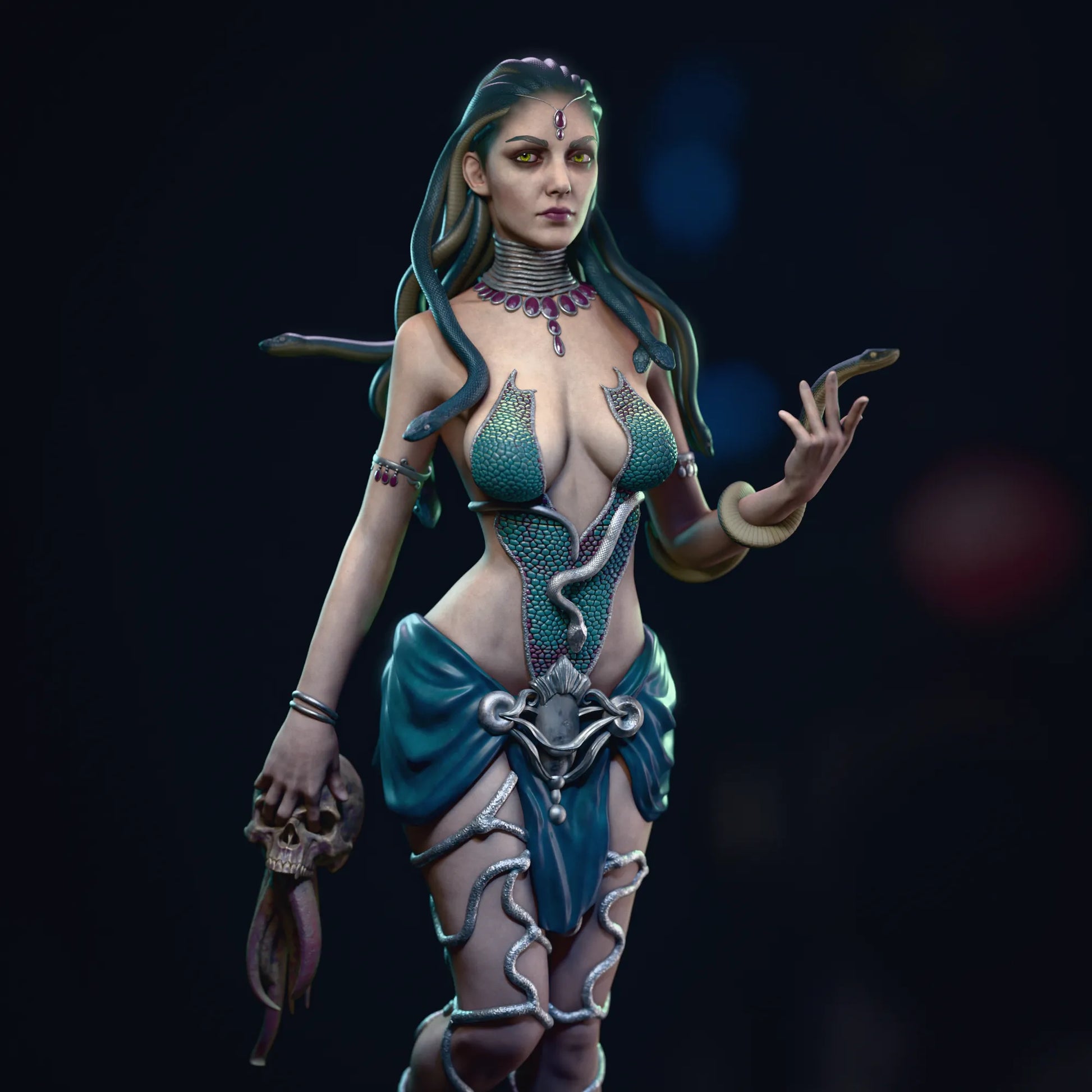 1:12 Medusa, Snake-Haired Beauty | 3D Printed Resin Garage Kit Figure | CA 3D Studios