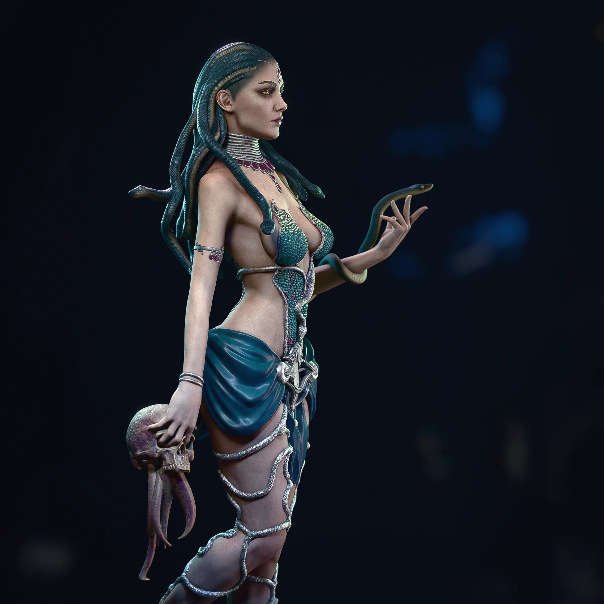 1:12 Medusa, Snake-Haired Beauty | 3D Printed Resin Garage Kit Figure | CA 3D Studios