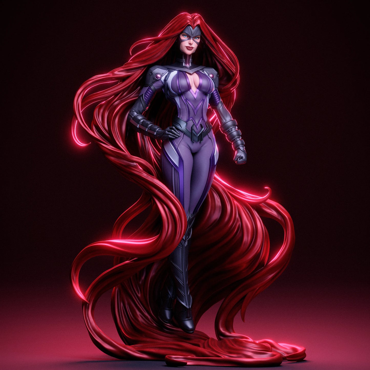 1:12 Telekinetic Hair Queen | 3D Printed Resin Garage Kit Figure | CA 3D Studios