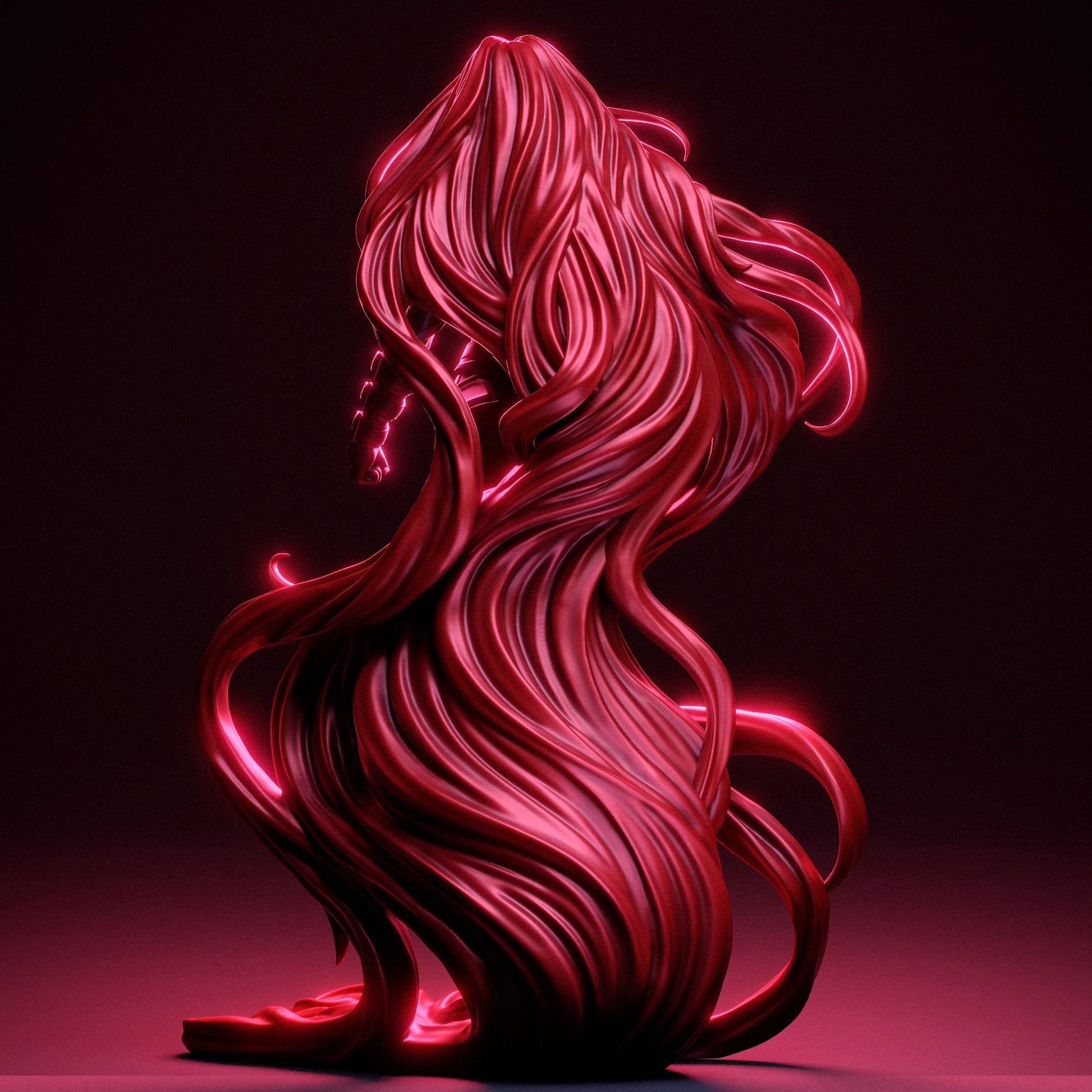 1:12 Telekinetic Hair Queen | 3D Printed Resin Garage Kit Figure | CA 3D Studios