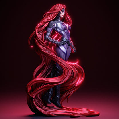 1:12 Telekinetic Hair Queen | 3D Printed Resin Garage Kit Figure | CA 3D Studios