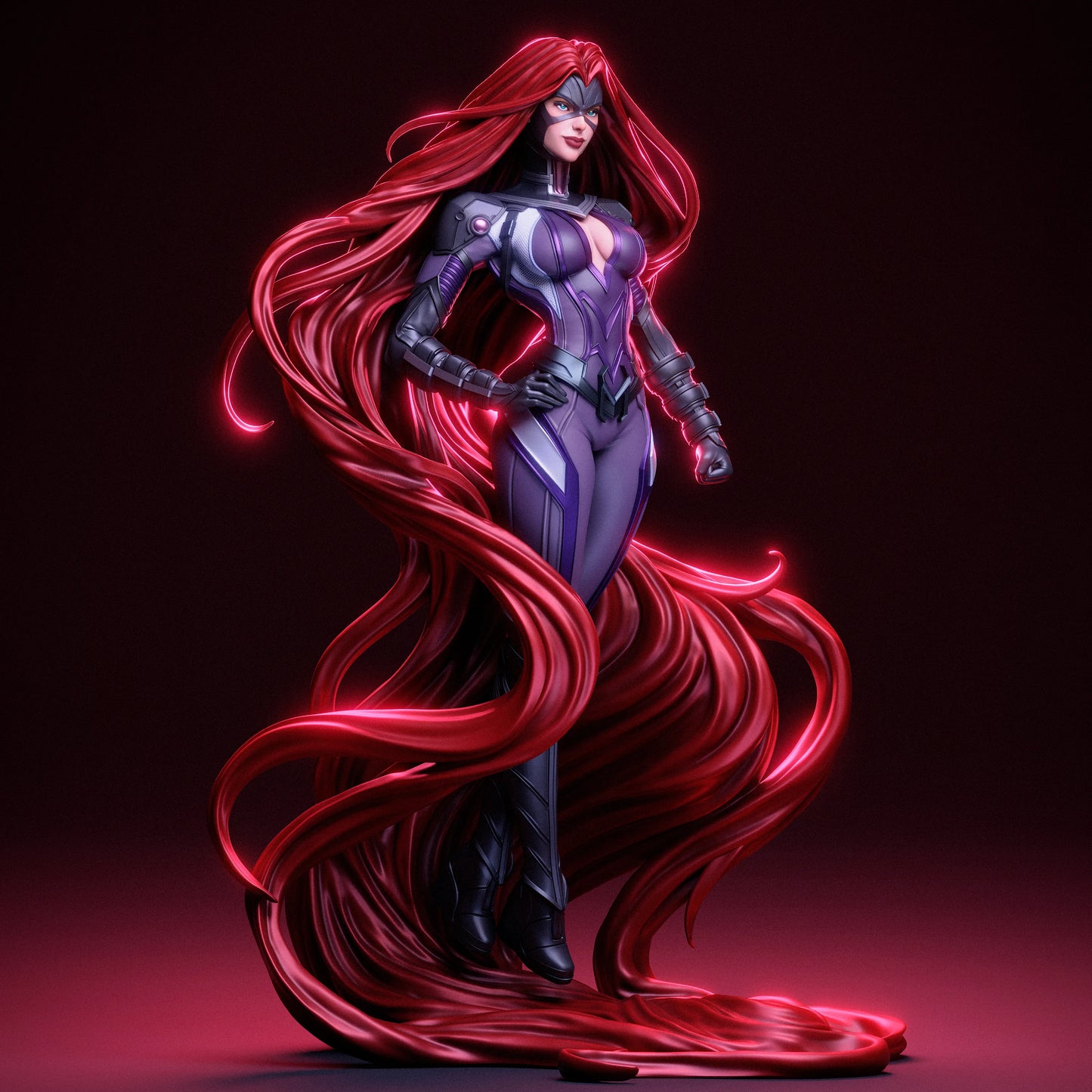 1:12 Telekinetic Hair Queen | 3D Printed Resin Garage Kit Figure | CA 3D Studios