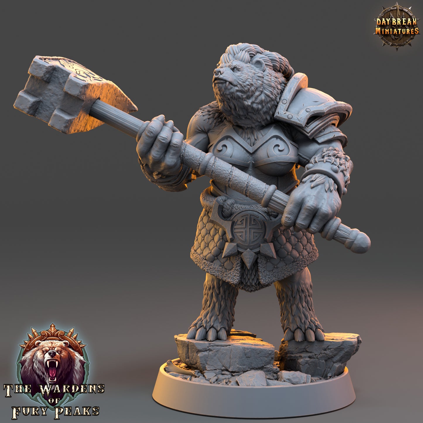 Bear Folk - The Wardens of Fury Peaks | Tabletop or Display Scale | D&D Mini | Daybreak Miniatures