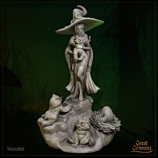 Meredith and Owlbear Cubs | D&D Gaming Miniature or Display Scale | Great Grimoire