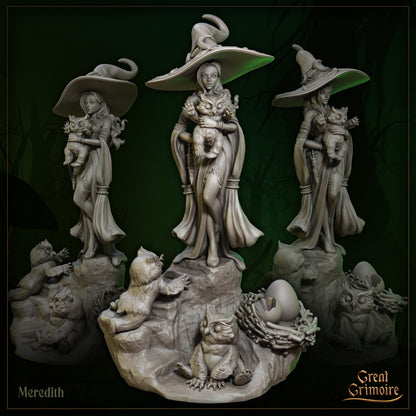 Meredith and Owlbear Cubs | D&D Gaming Miniature or Display Scale | Great Grimoire