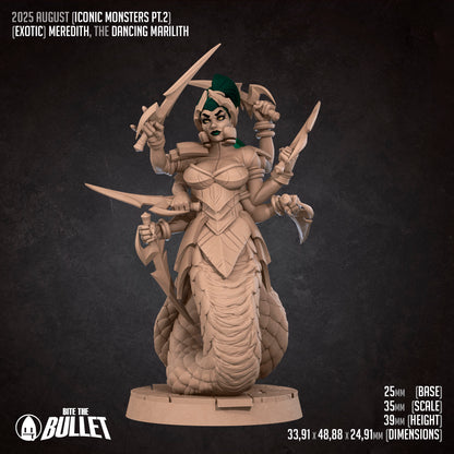 Exxotic Meredith | Pinup SFW NSFW Versions | Tabletop Gaming Scale Resin Miniature | Bite the Bullet