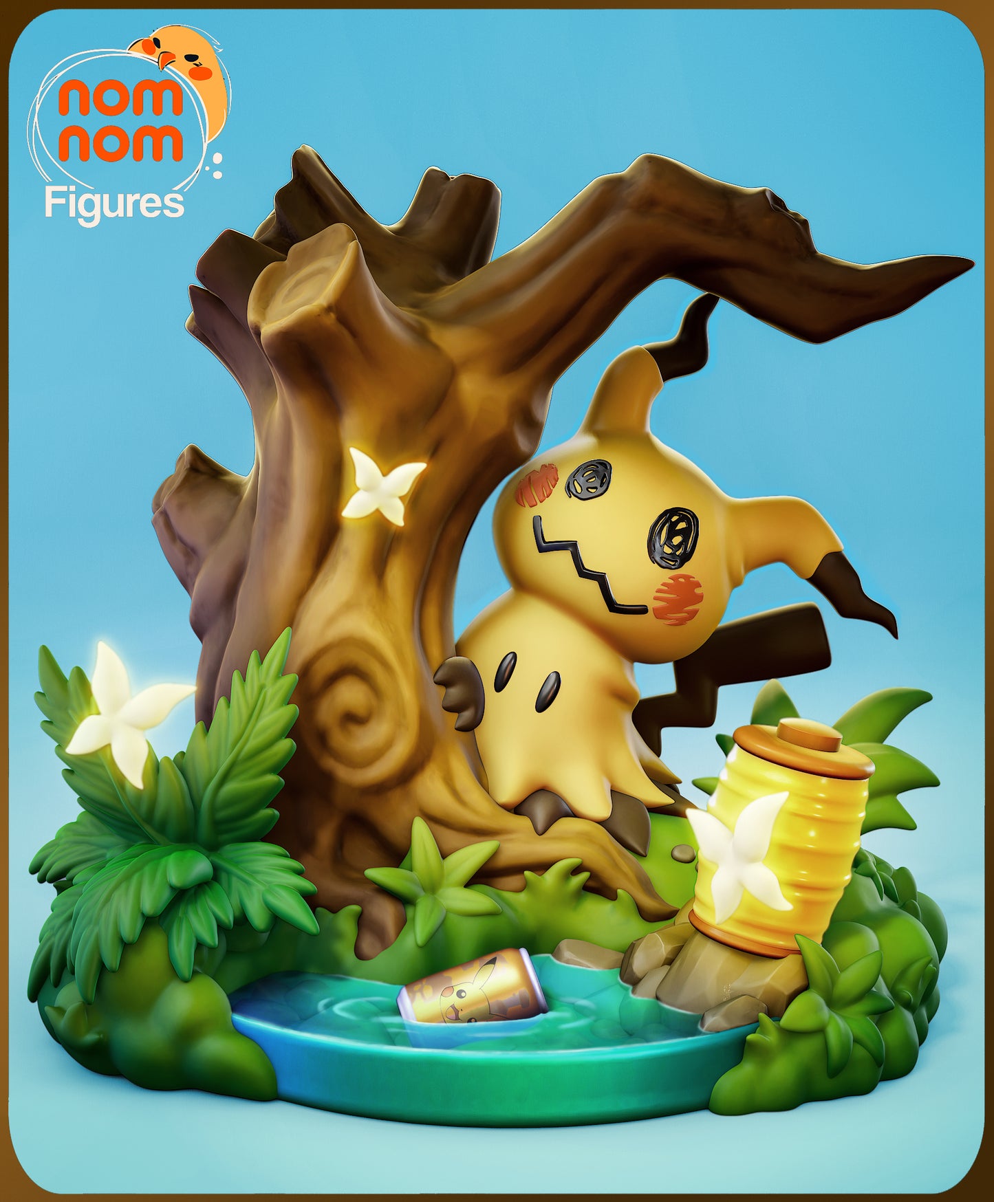 Resin garage kit figure of a chibi Shy Disguised Ghost (Mimikyu) by Tattles Told 3D, featuring cute anime-inspired design.