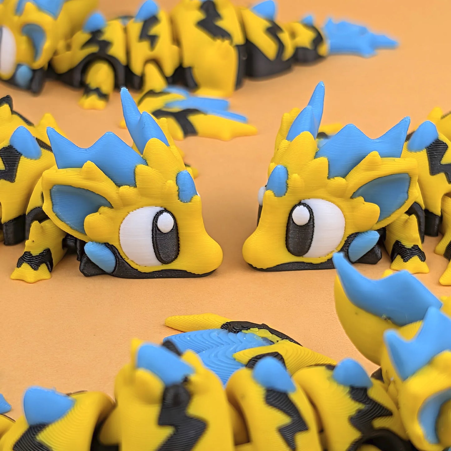 Miniature Flexi Wild Voltage Mini Dragon with Egg from Tattles Told 3D, featuring colorful details and intricate design.