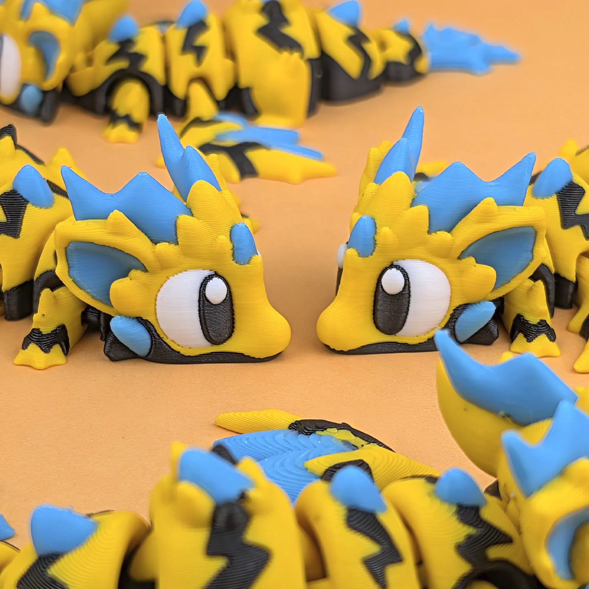Miniature Flexi Wild Voltage Mini Dragon with Egg from Tattles Told 3D, featuring colorful details and intricate design.