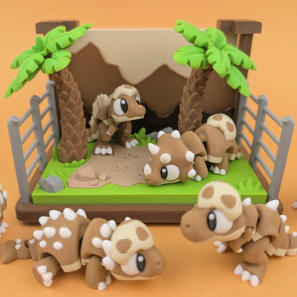 Mini Jurassic World Tattles Told 3D miniature playset featuring small dinosaur figures and jungle-themed accessories.