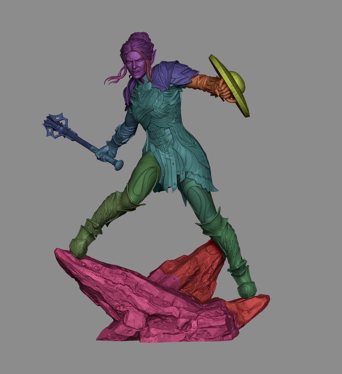 1:12 Drow Paladin | 3D Print Resin Garage Kit Figure | CA 3D Studios