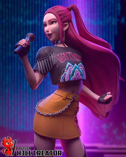 1:12 Pink Punk Popstar | Resin Garage Kit Figure Game Fan Art | h3LL creator