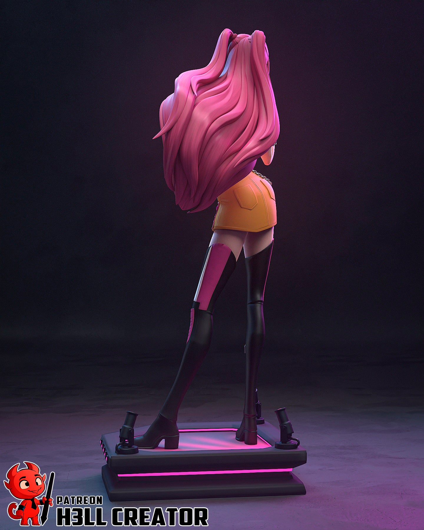 1:12 Pink Punk Popstar | Resin Garage Kit Figure Game Fan Art | h3LL creator