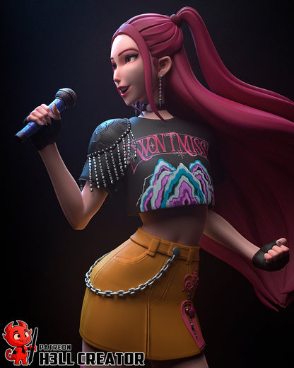 1:12 Pink Punk Popstar | Resin Garage Kit Figure Game Fan Art | h3LL creator