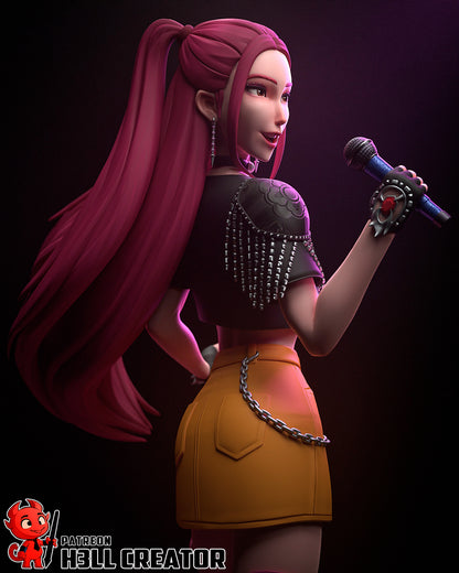 1:12 Pink Punk Popstar | Resin Garage Kit Figure Game Fan Art | h3LL creator