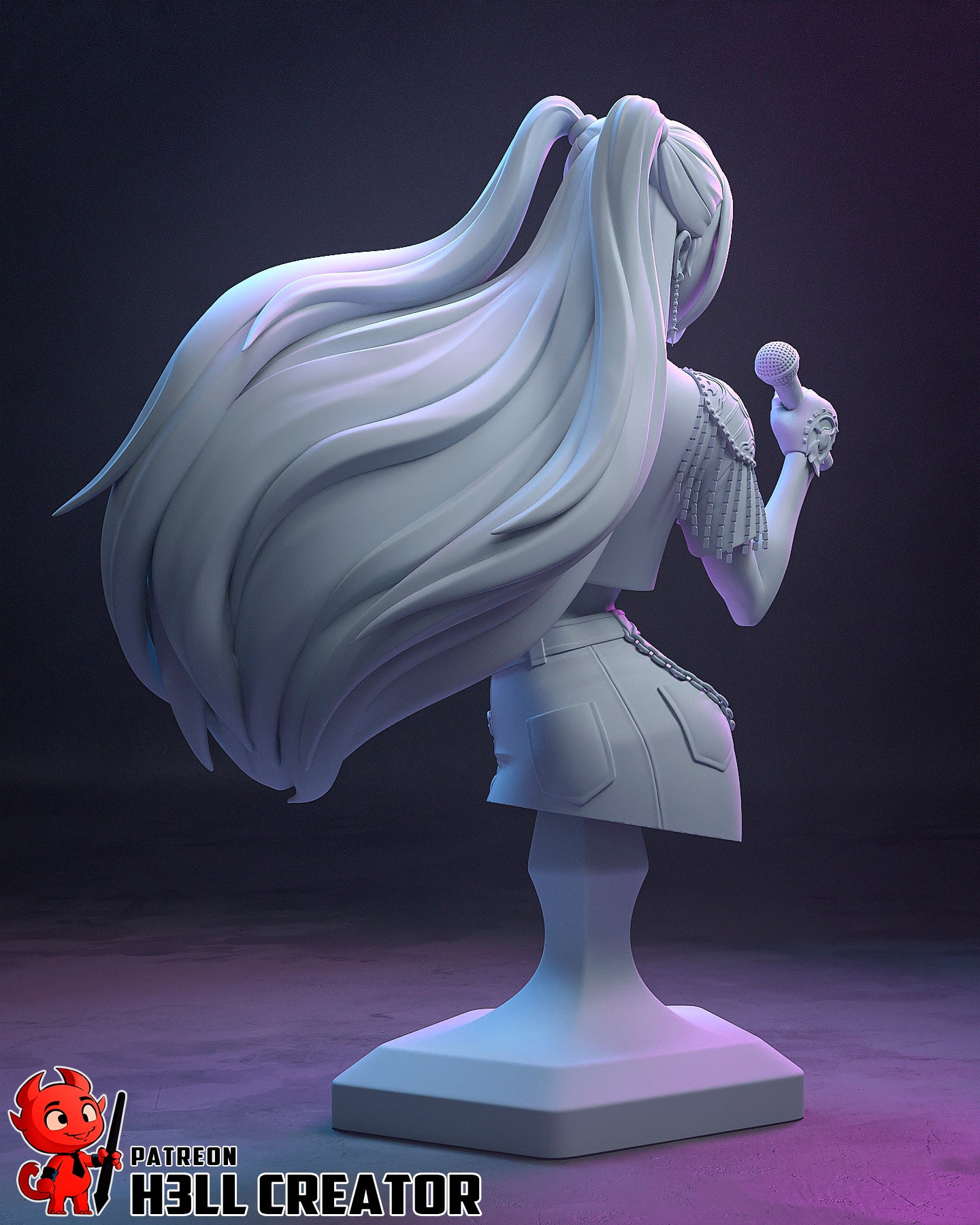 1:12 Pink Punk Popstar | Resin Garage Kit Figure Game Fan Art | h3LL creator