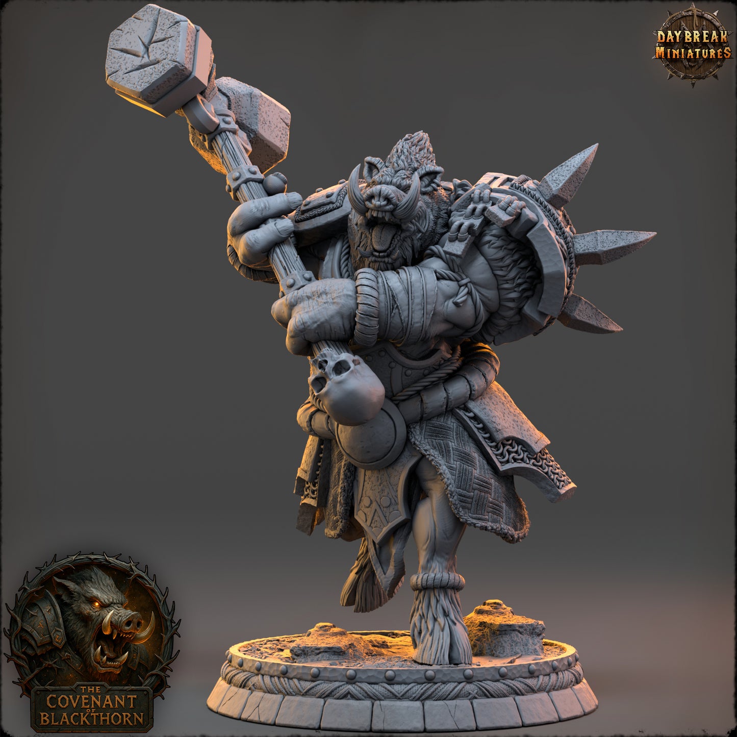 Boar Folk - The Covenant of Blackthorn | Tabletop or Display Scale | D&D Mini | Daybreak Miniatures