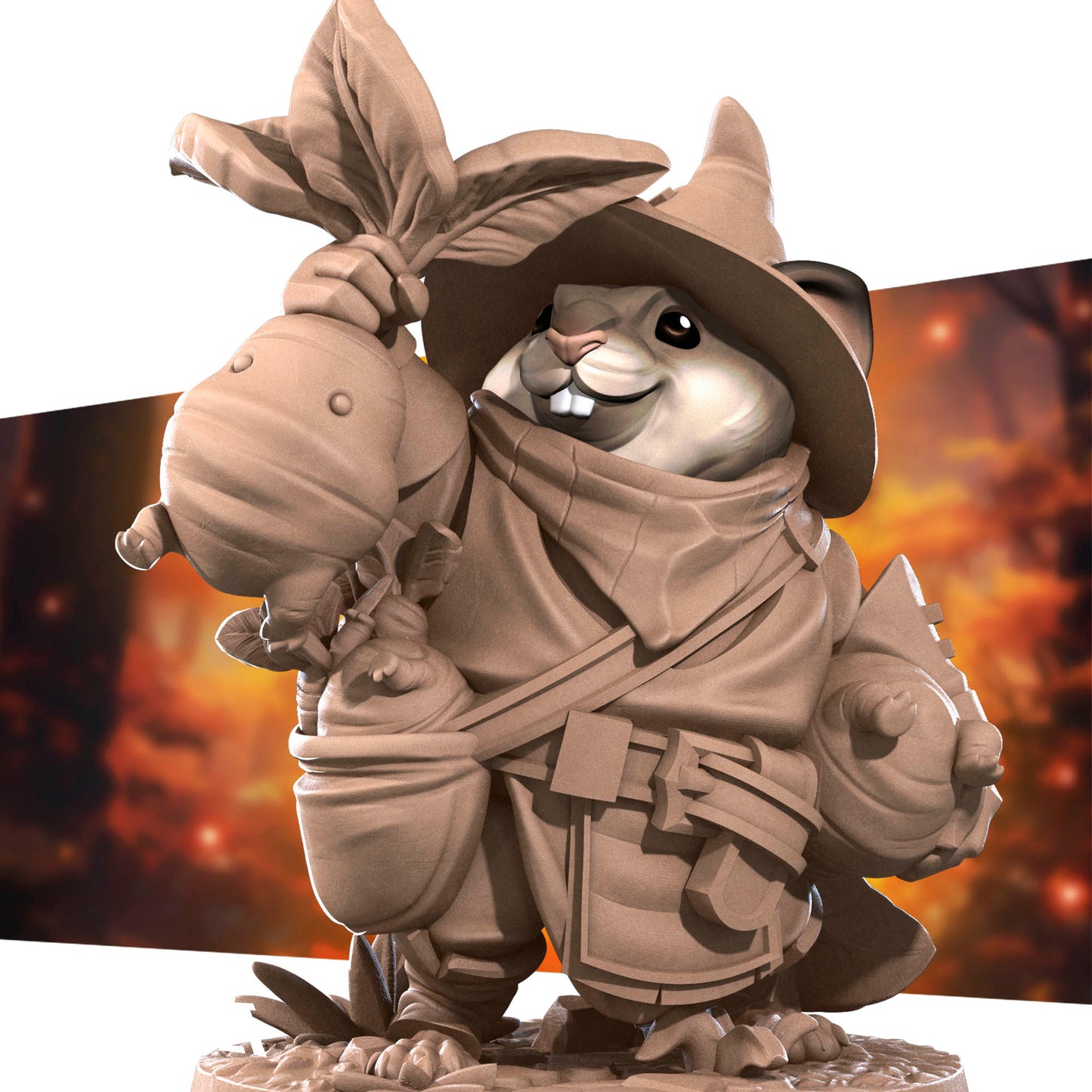 Bullet Town Forest Village, Mousefolk Farmer | D&D Pathfinder TTRPG Miniature | Bite the Bullet