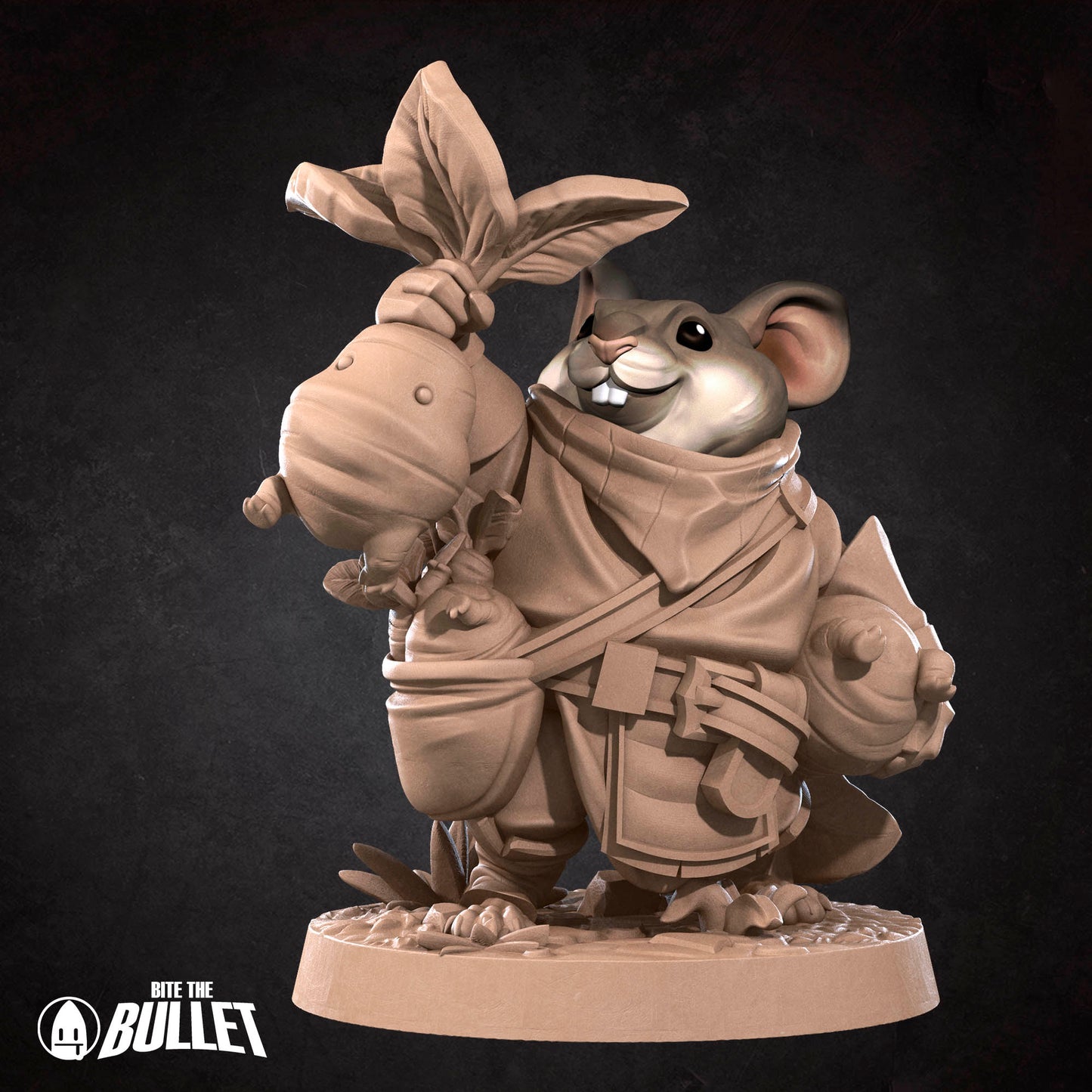 Bullet Town Forest Village, Mousefolk Farmer | D&D Pathfinder TTRPG Miniature | Bite the Bullet