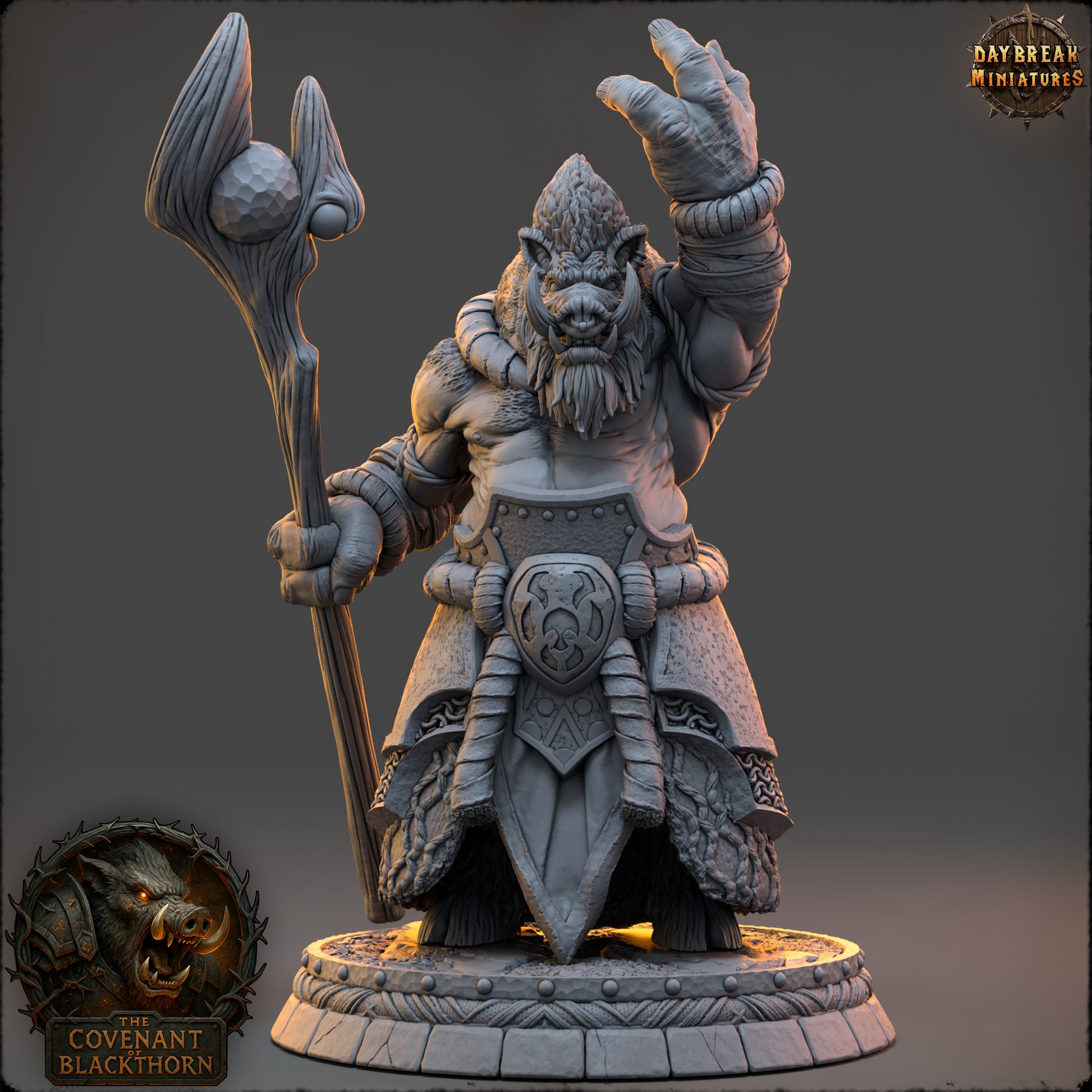 Boar Folk - The Covenant of Blackthorn | Tabletop or Display Scale | D&D Mini | Daybreak Miniatures