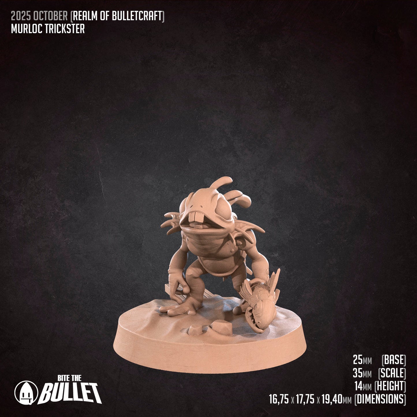 Realm of Bulletcraft, Murloc Trickster | D&D Pathfinder TTRPG Miniature | Bite the Bullet