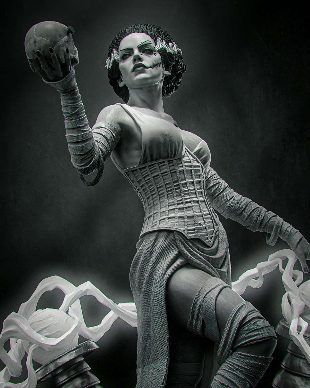 1:12 Bride of Frankenstein | 3D Print Resin Garage Kit Figure | CA 3D Studios