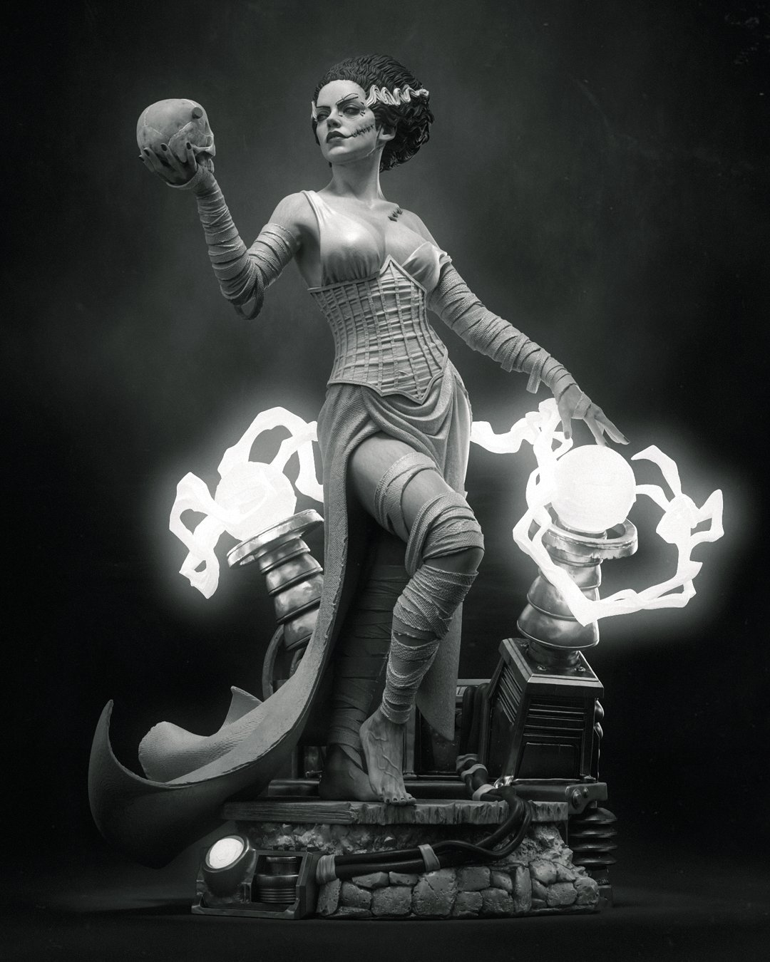 1:12 Bride of Frankenstein | 3D Print Resin Garage Kit Figure | CA 3D Studios