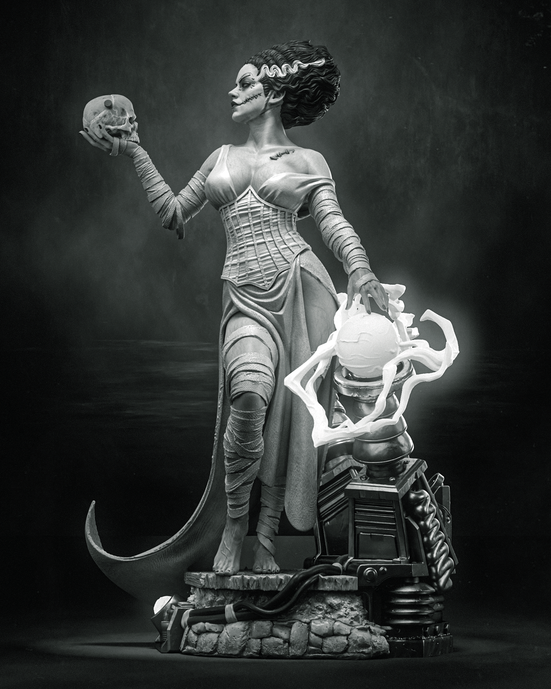 1:12 Bride of Frankenstein | 3D Print Resin Garage Kit Figure | CA 3D Studios