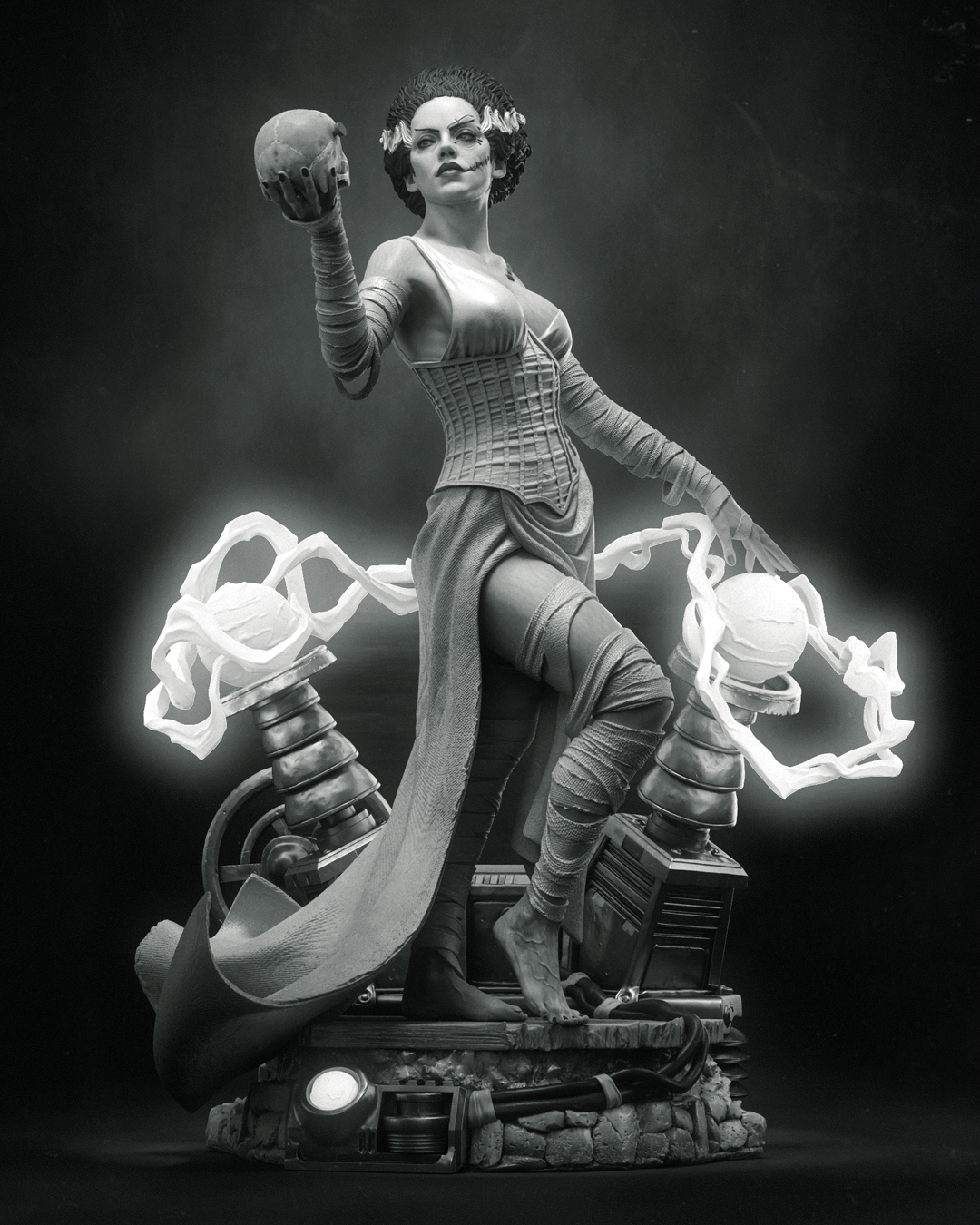1:12 Bride of Frankenstein | 3D Print Resin Garage Kit Figure | CA 3D Studios