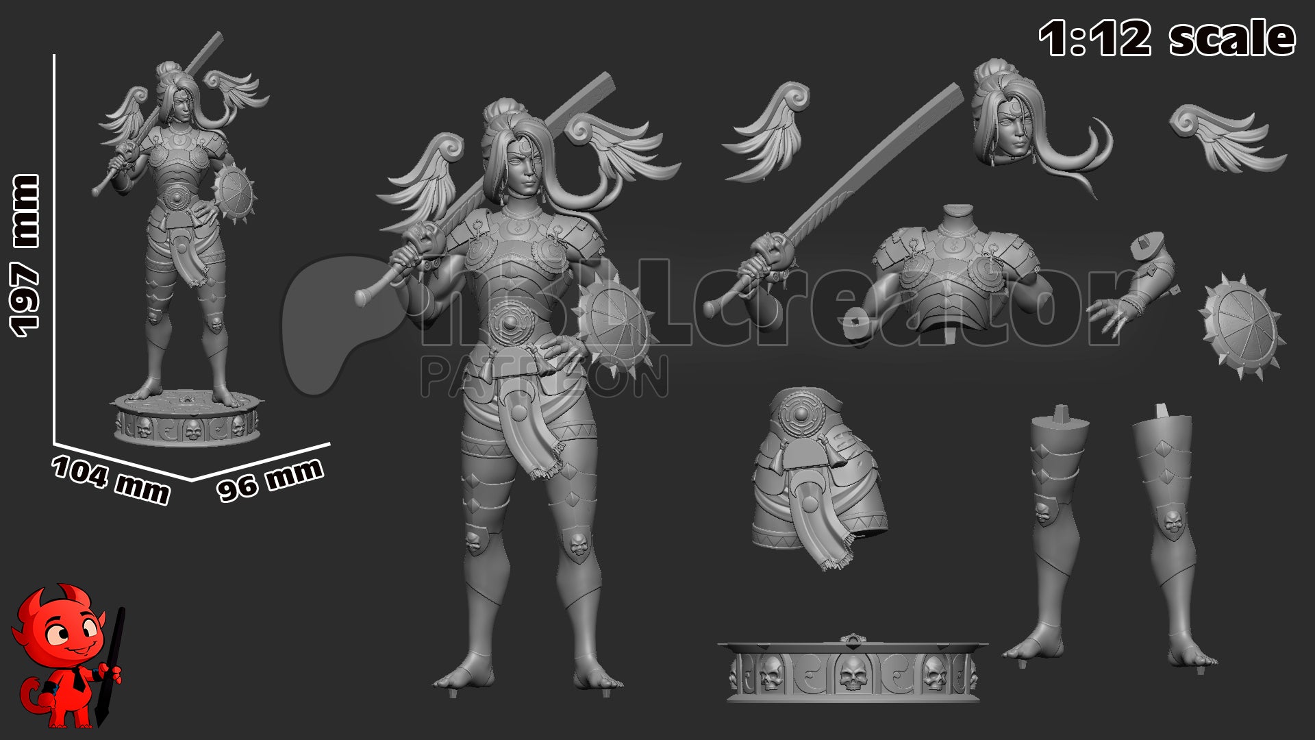 1:12 Sword of Retribution | Resin Garage Kit Figure Game Fan Art | h3LL creator