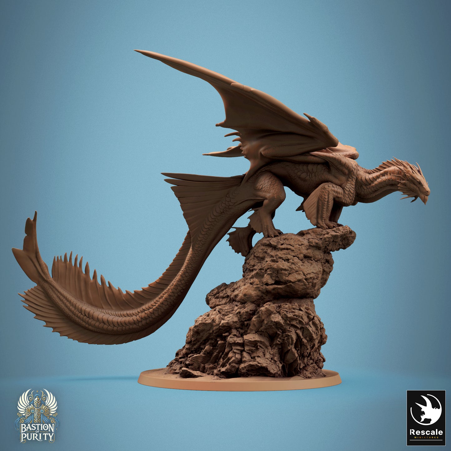 Bronze Dragon Stance, 2024 Redesign, Metallic Monster | D&D TTRPG Dragon Miniature | Rescale Miniatures