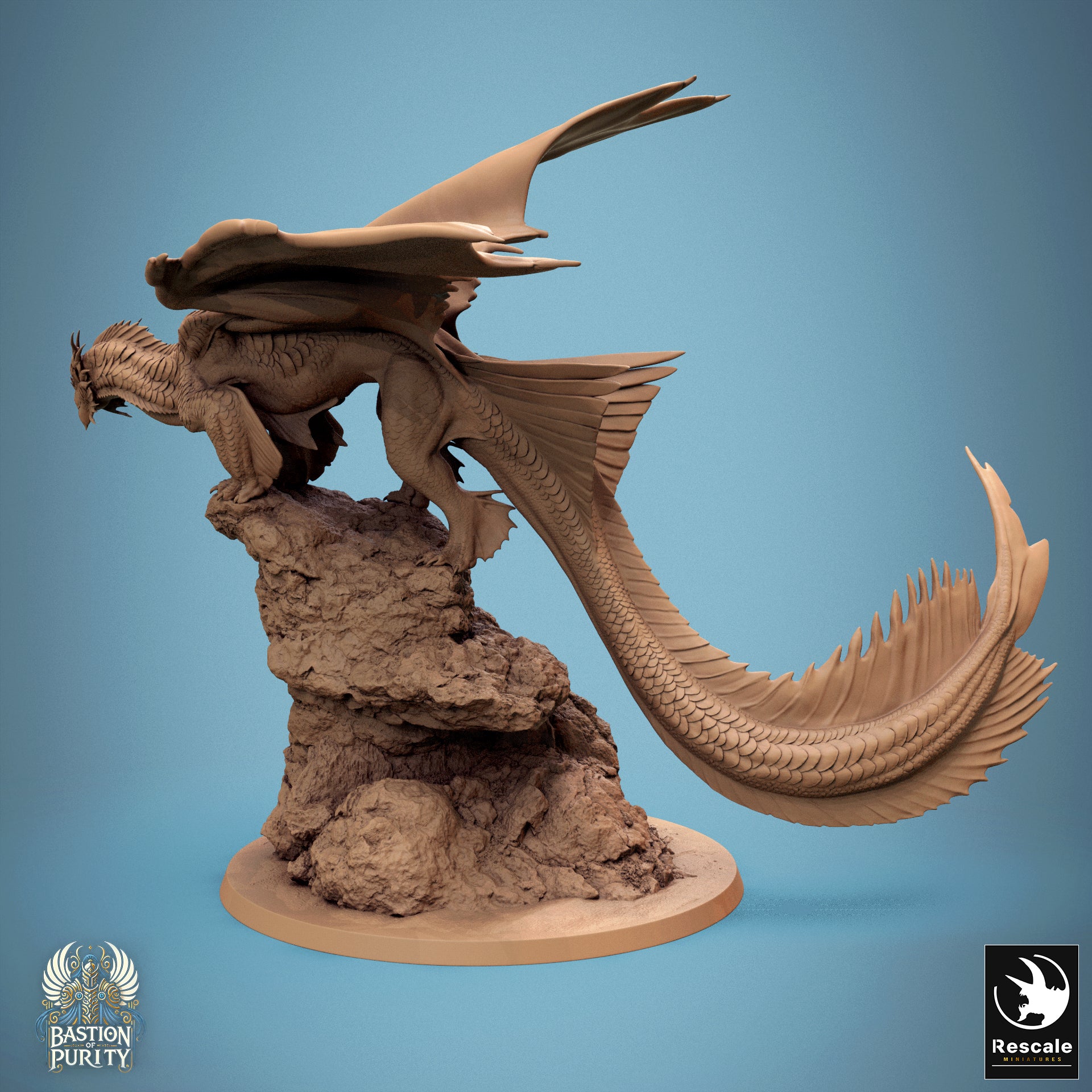 Bronze Dragon Stance, 2024 Redesign, Metallic Monster | D&D TTRPG Dragon Miniature | Rescale Miniatures