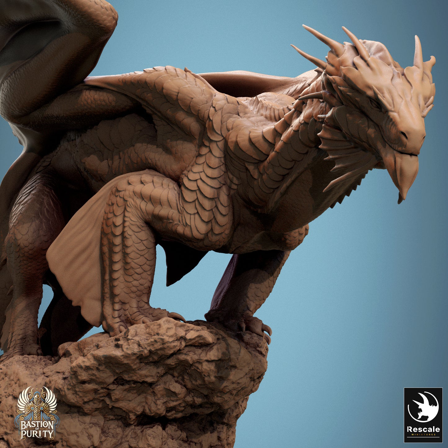 Bronze Dragon Stance, 2024 Redesign, Metallic Monster | D&D TTRPG Dragon Miniature | Rescale Miniatures