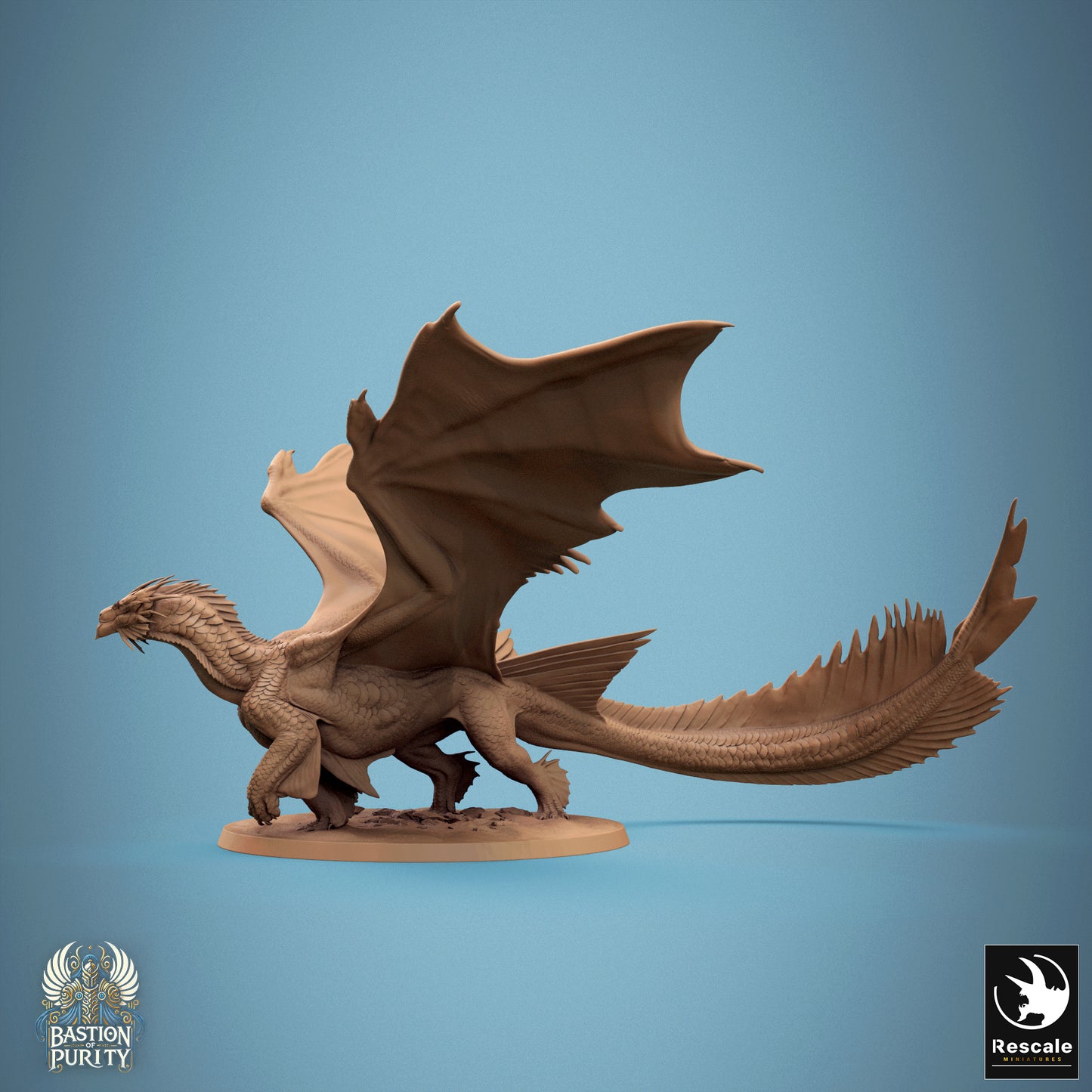 Bronze Dragon Walk, 2024 Redesign, Metallic Monster | D&D TTRPG Dragon Miniature | Rescale Miniatures
