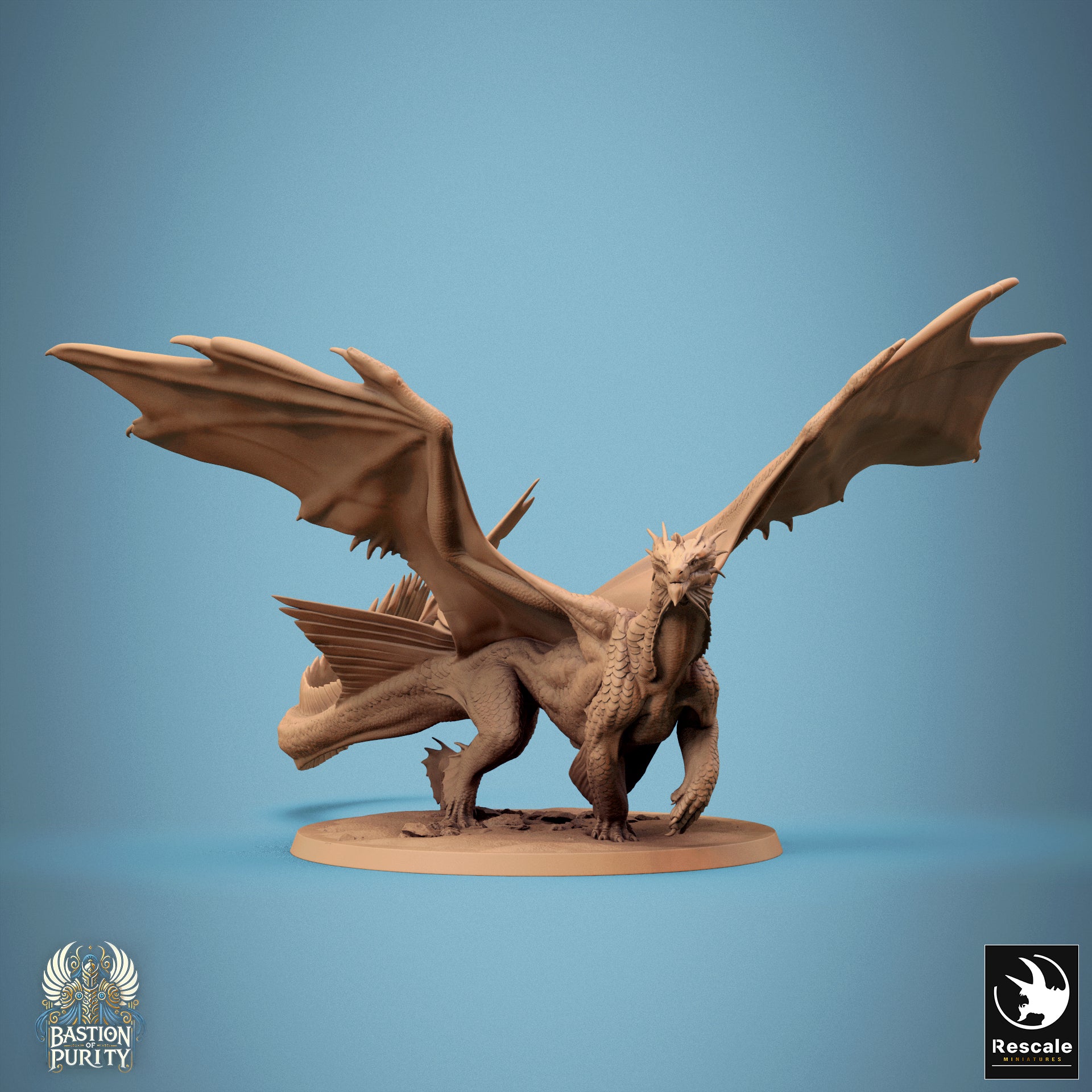 Bronze Dragon Walk, 2024 Redesign, Metallic Monster | D&D TTRPG Dragon Miniature | Rescale Miniatures