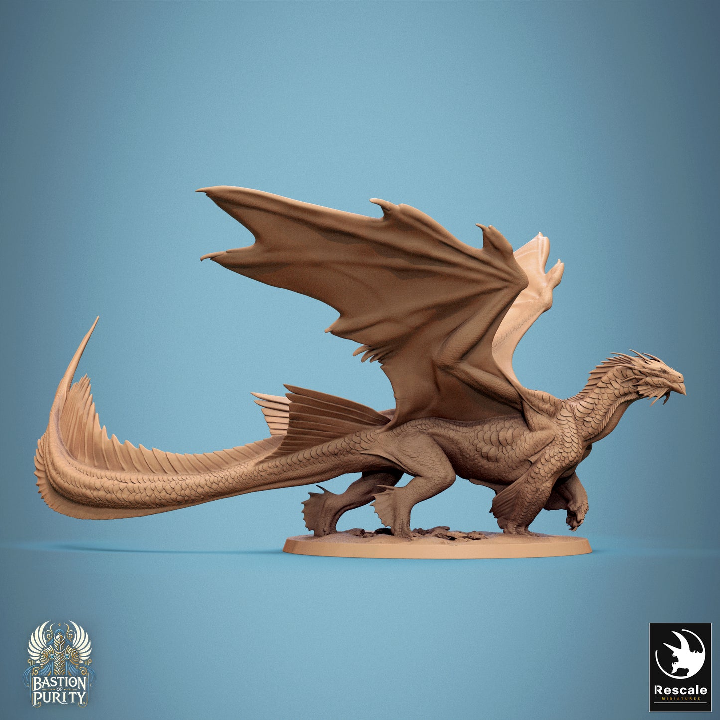 Bronze Dragon Walk, 2024 Redesign, Metallic Monster | D&D TTRPG Dragon Miniature | Rescale Miniatures