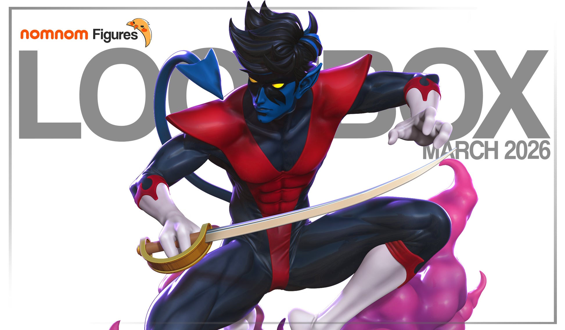 Nightcrawler mutant hero resin garage kit figure by Tattles Told 3D, detailed anime-style collectible art sculpture.