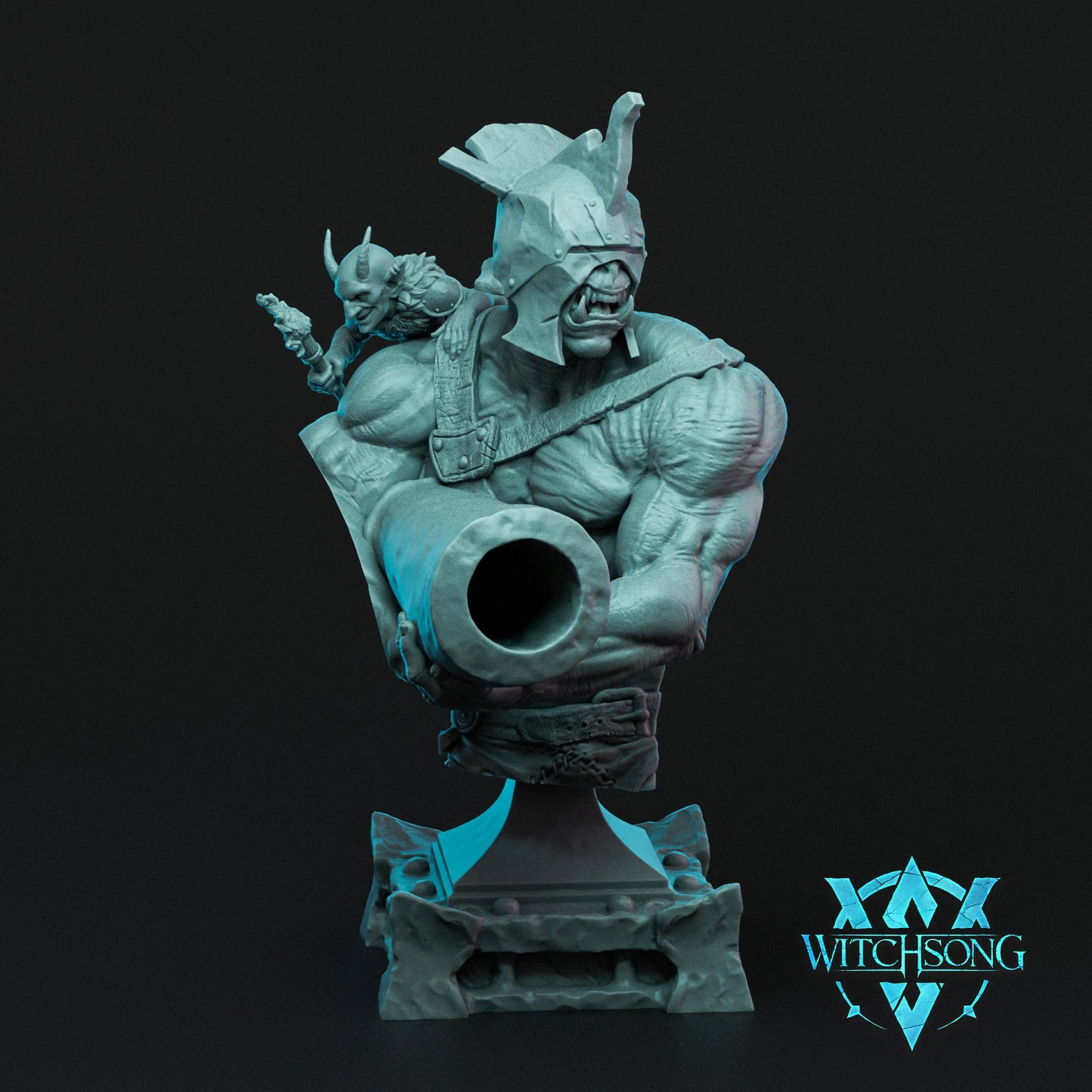 Ogre Mortar Specialist | Mini or Bust | Monster Miniature Statue | Witchsong Miniatures