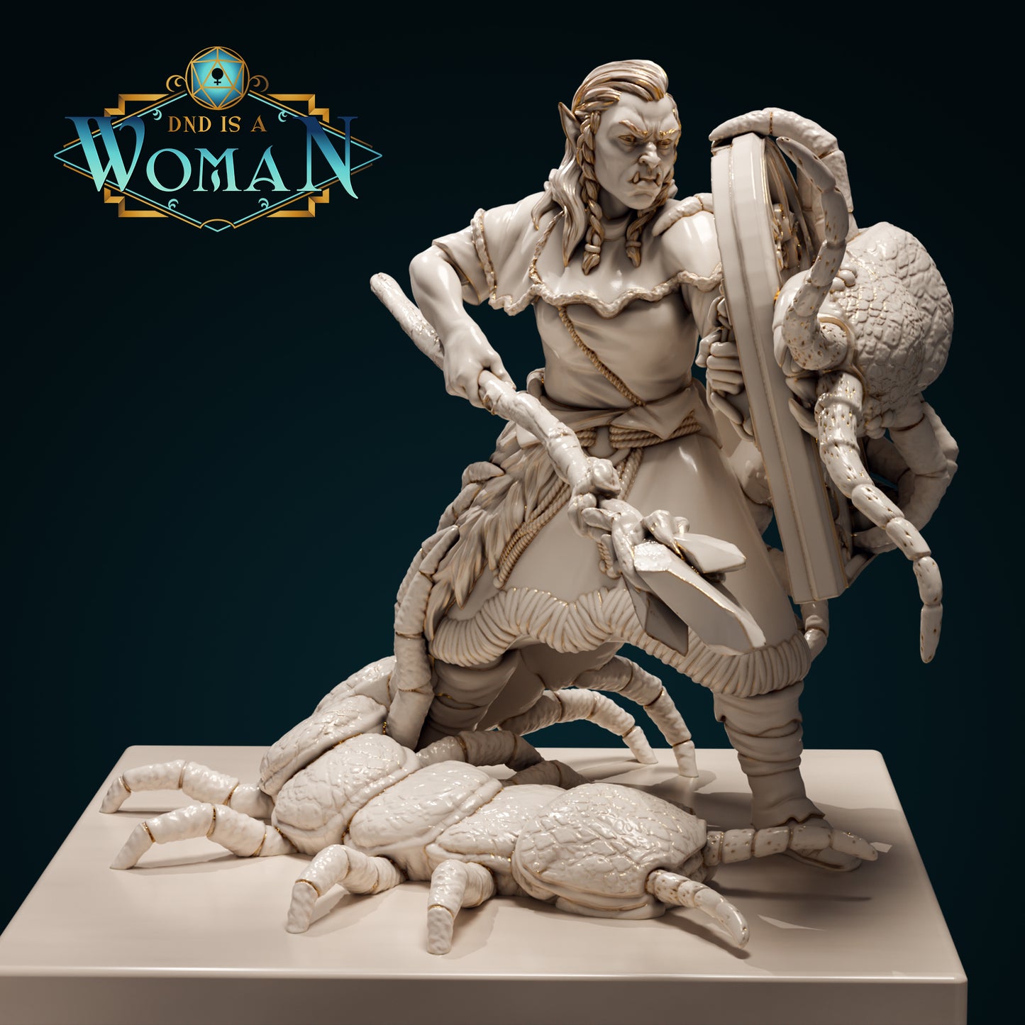 Orc Druid, Zura | D&D TTRPG Miniature | DnD Is A Woman | NO BASE