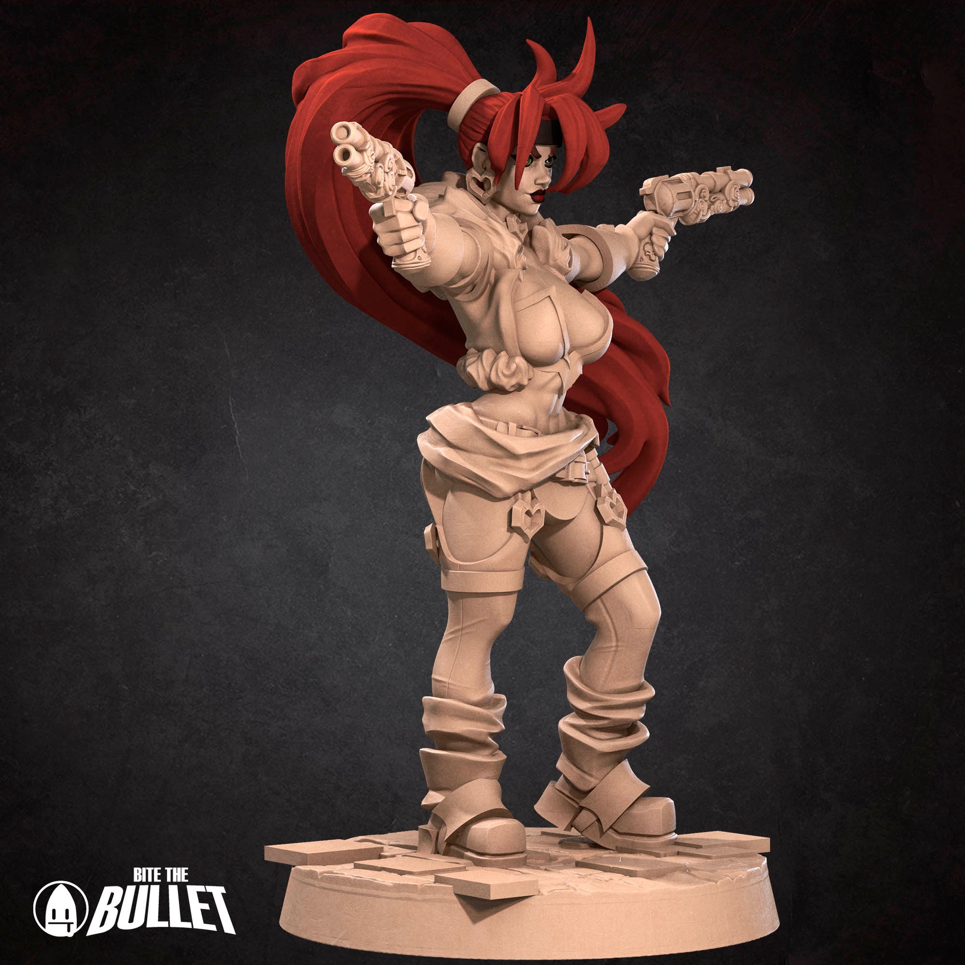 Resin miniature of the Exxotic Outlaw Mercenary from Tattles Told 3D, tabletop gaming scale, featuring detailed pirate-themed design.