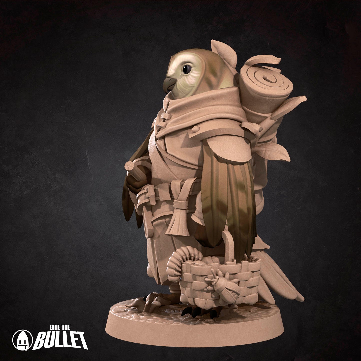 Bullet Town Forest Village, Owlfolk Gatherer | D&D Pathfinder TTRPG Miniature | Bite the Bullet