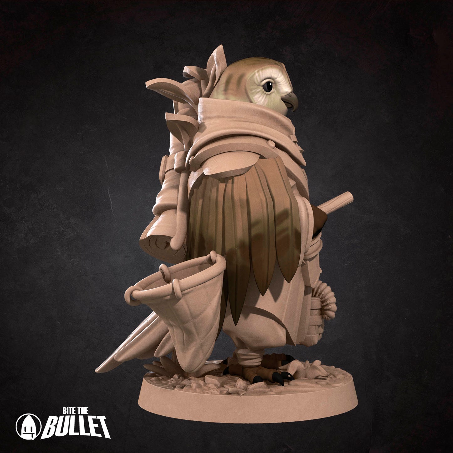 Bullet Town Forest Village, Owlfolk Gatherer | D&D Pathfinder TTRPG Miniature | Bite the Bullet