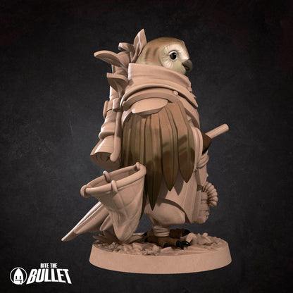 Bullet Town Forest Village, Owlfolk Gatherer | D&D Pathfinder TTRPG Miniature | Bite the Bullet