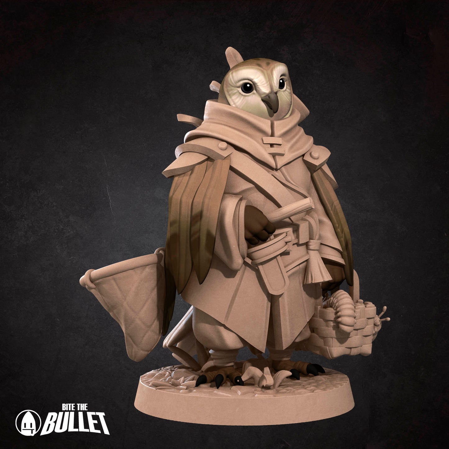 Bullet Town Forest Village, Owlfolk Gatherer | D&D Pathfinder TTRPG Miniature | Bite the Bullet